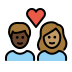 couple with heart, person, person, dark skin tone, medium skin tone